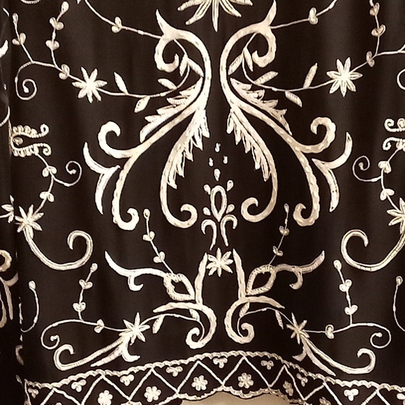 NEW Andretta Donatello Silk Formal Wedding Cocktail Sz L Black-White Color A26 P - Picture 3 of 14